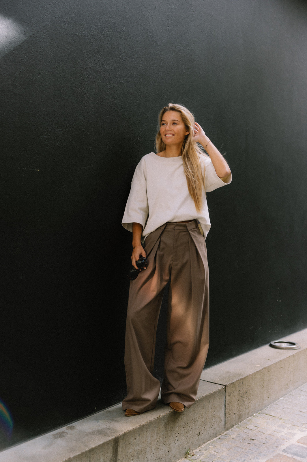 Oversized t-shirt - beige