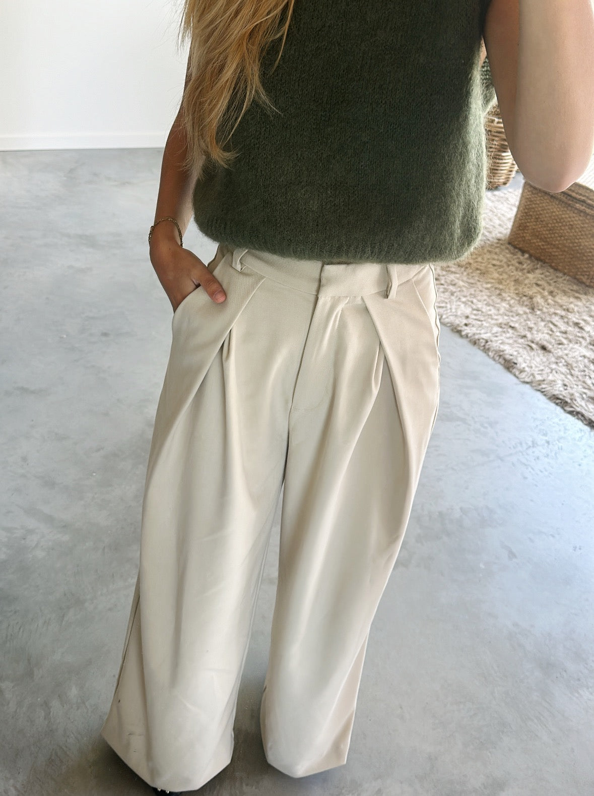 High waist pants - Beige