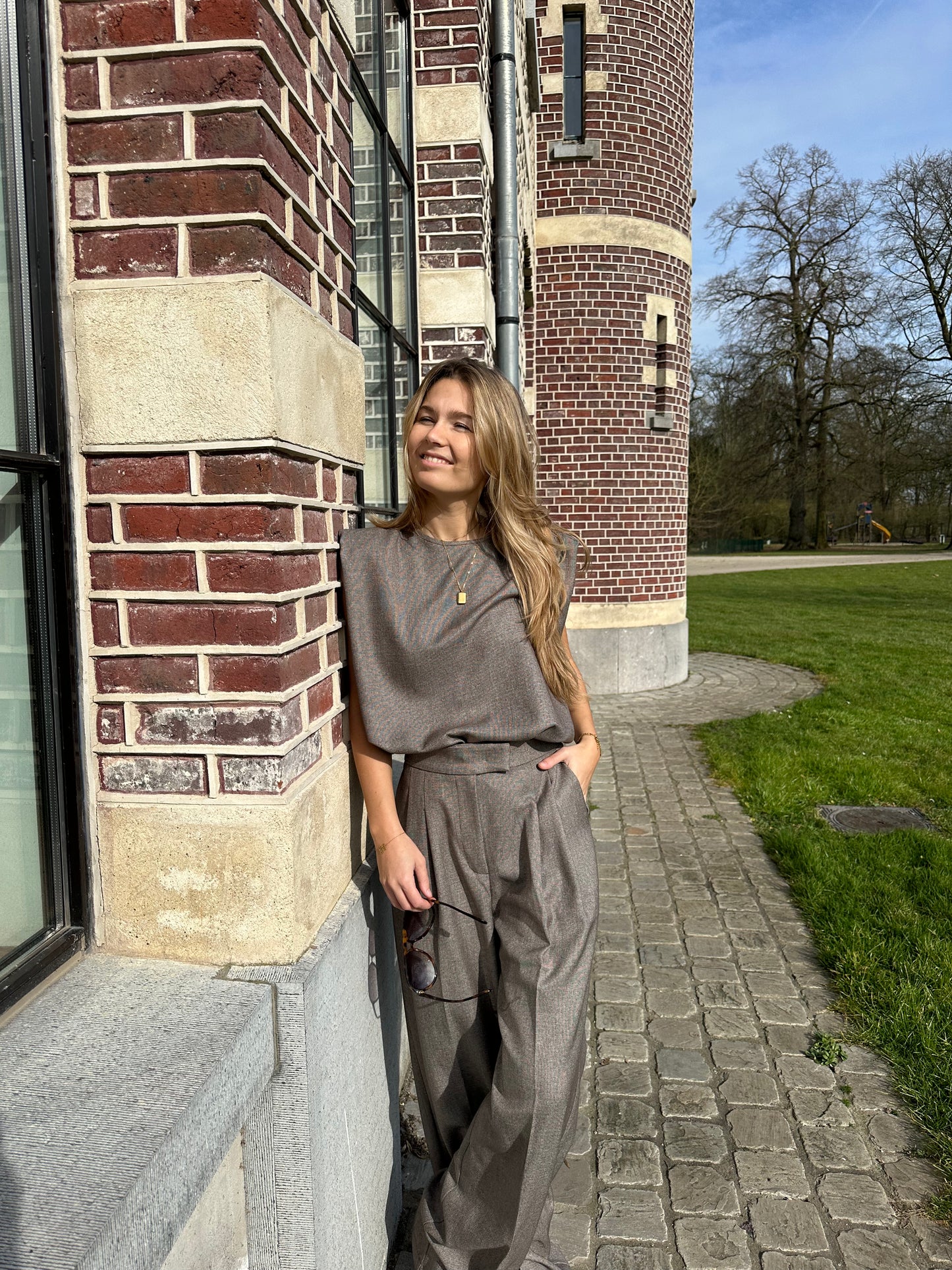 Draped top - brown