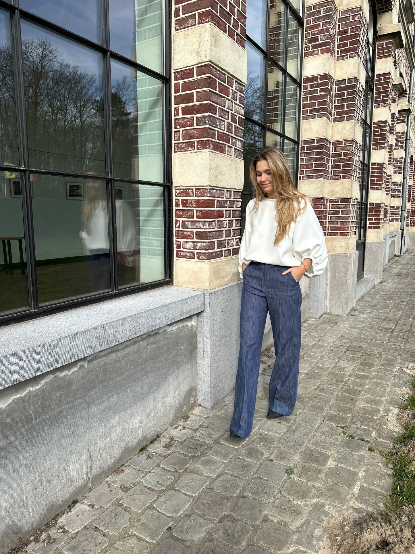 Dark blue jeans