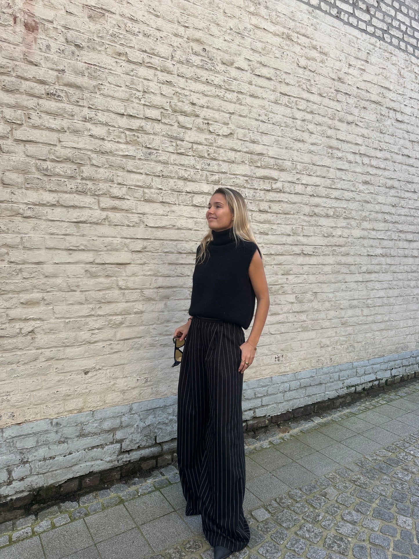 Striped pants - Black