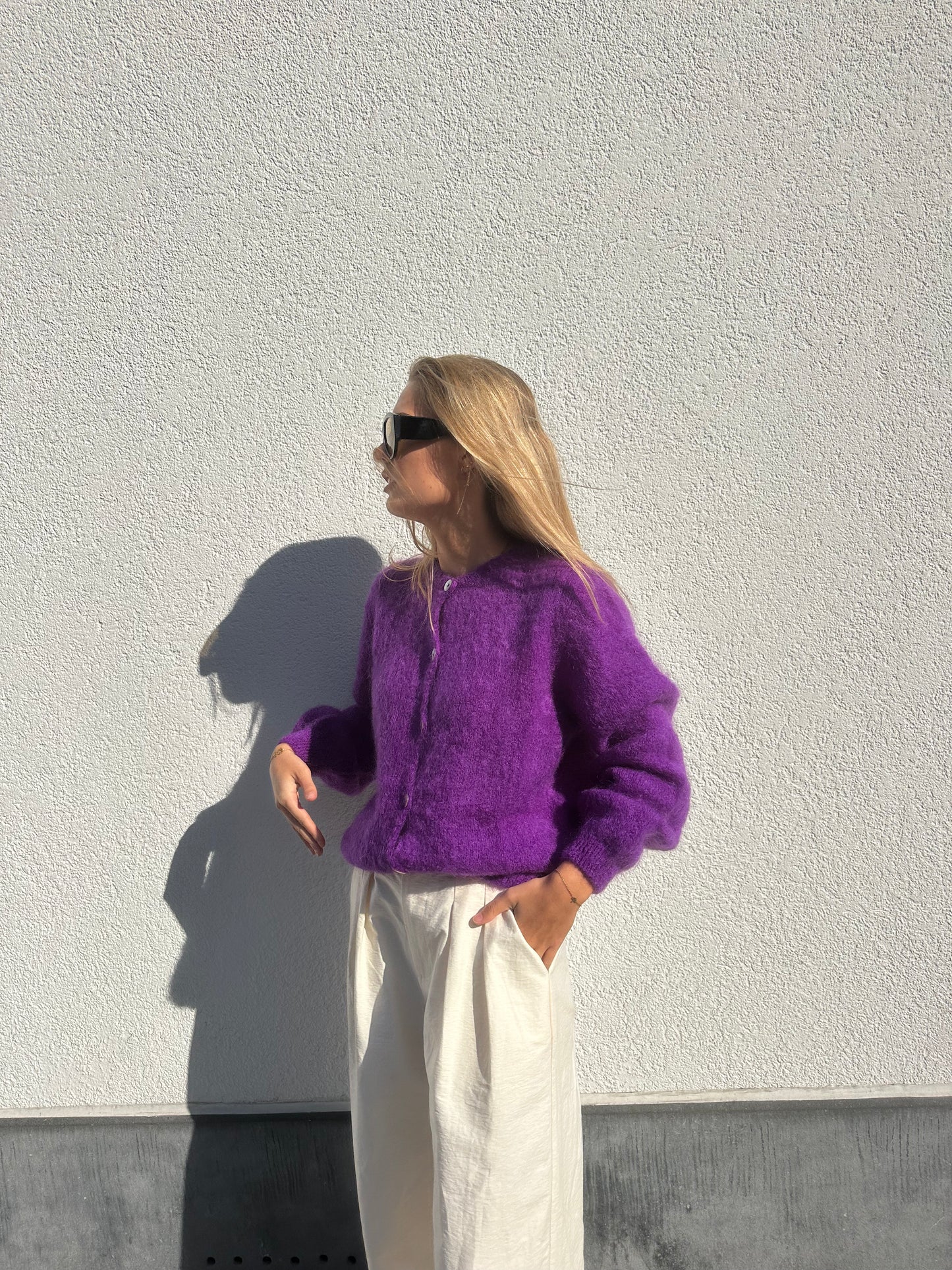 Mohair cardigan - purple