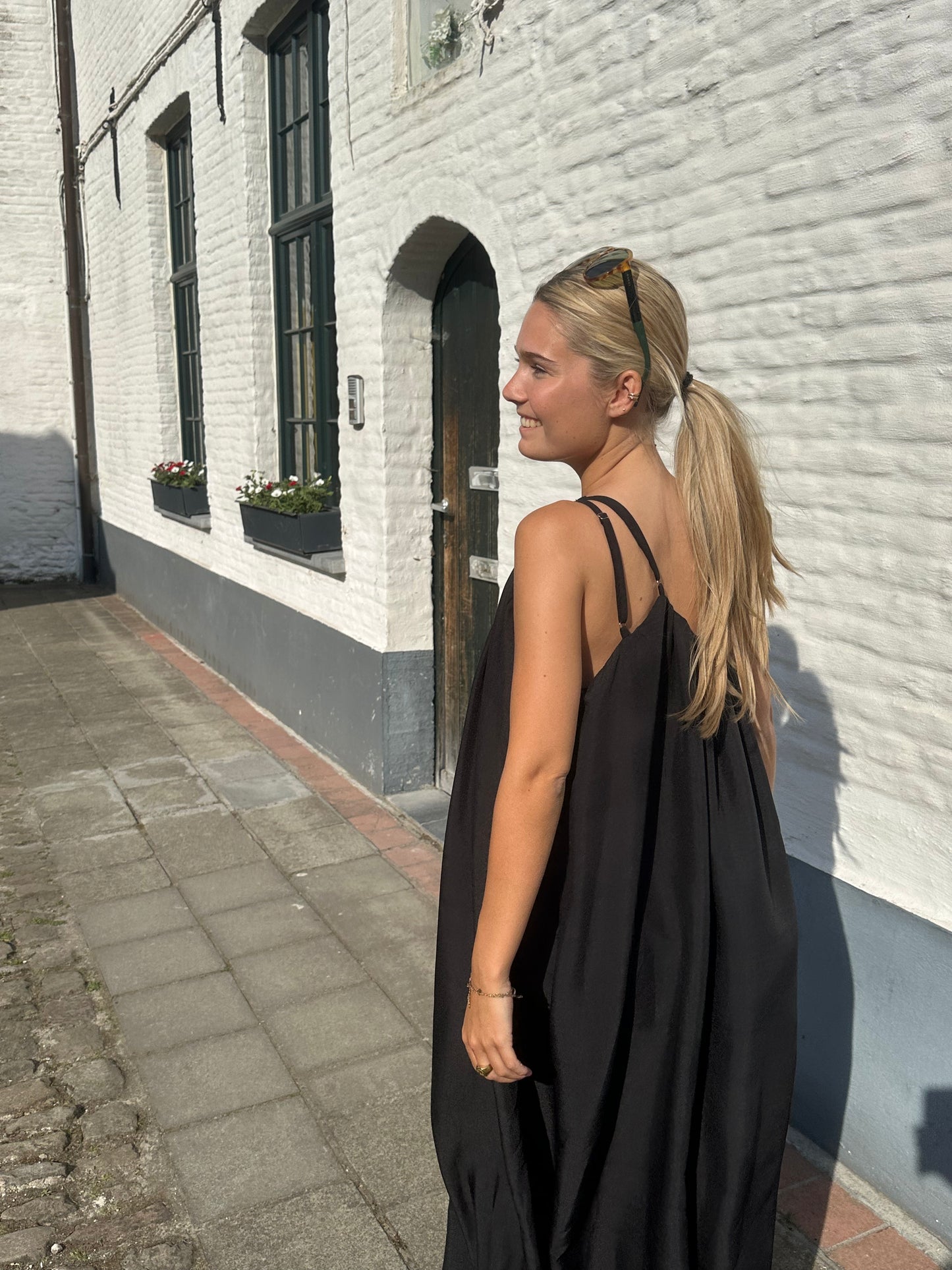 Asymmetrical long dress - Black