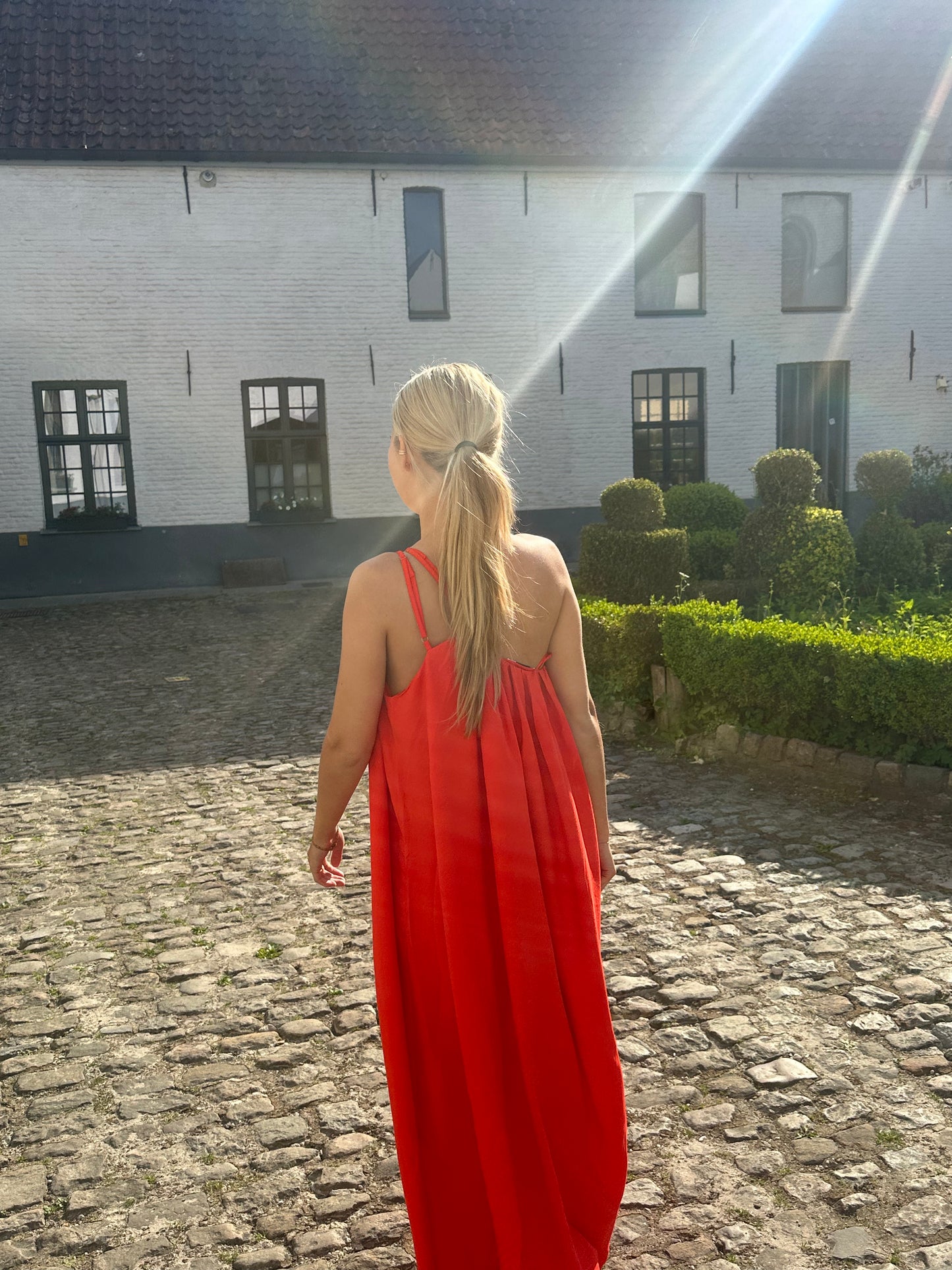 Asymmetrical long dress - Red