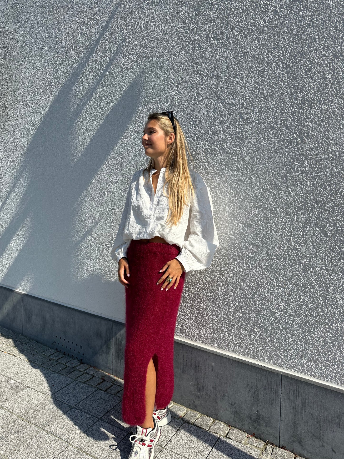Mohair skirt bordeaux