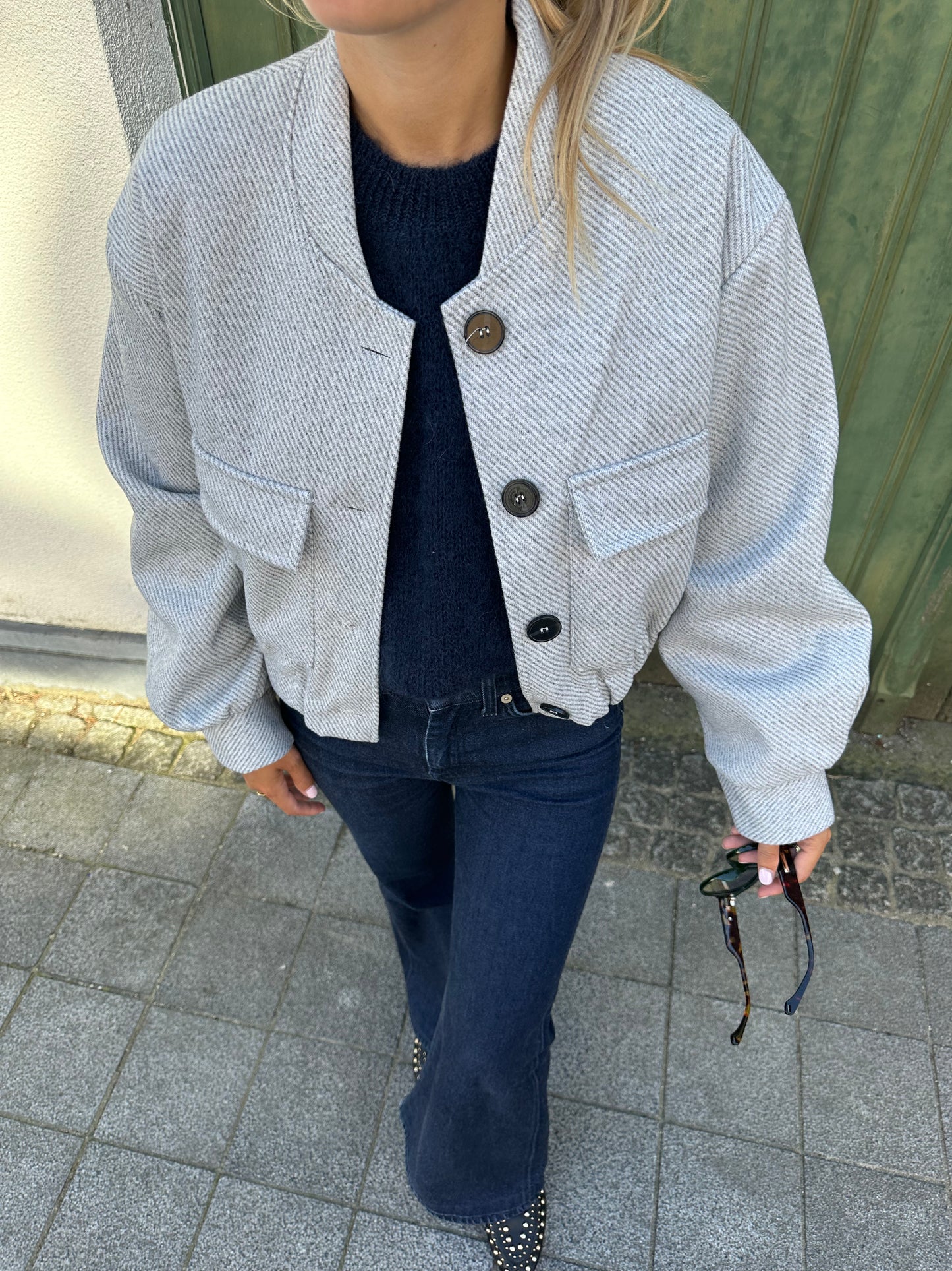Grey bomber jacket