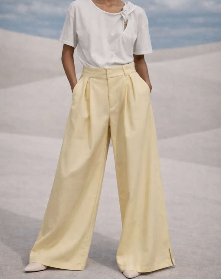 Wide leg pants - Yellow