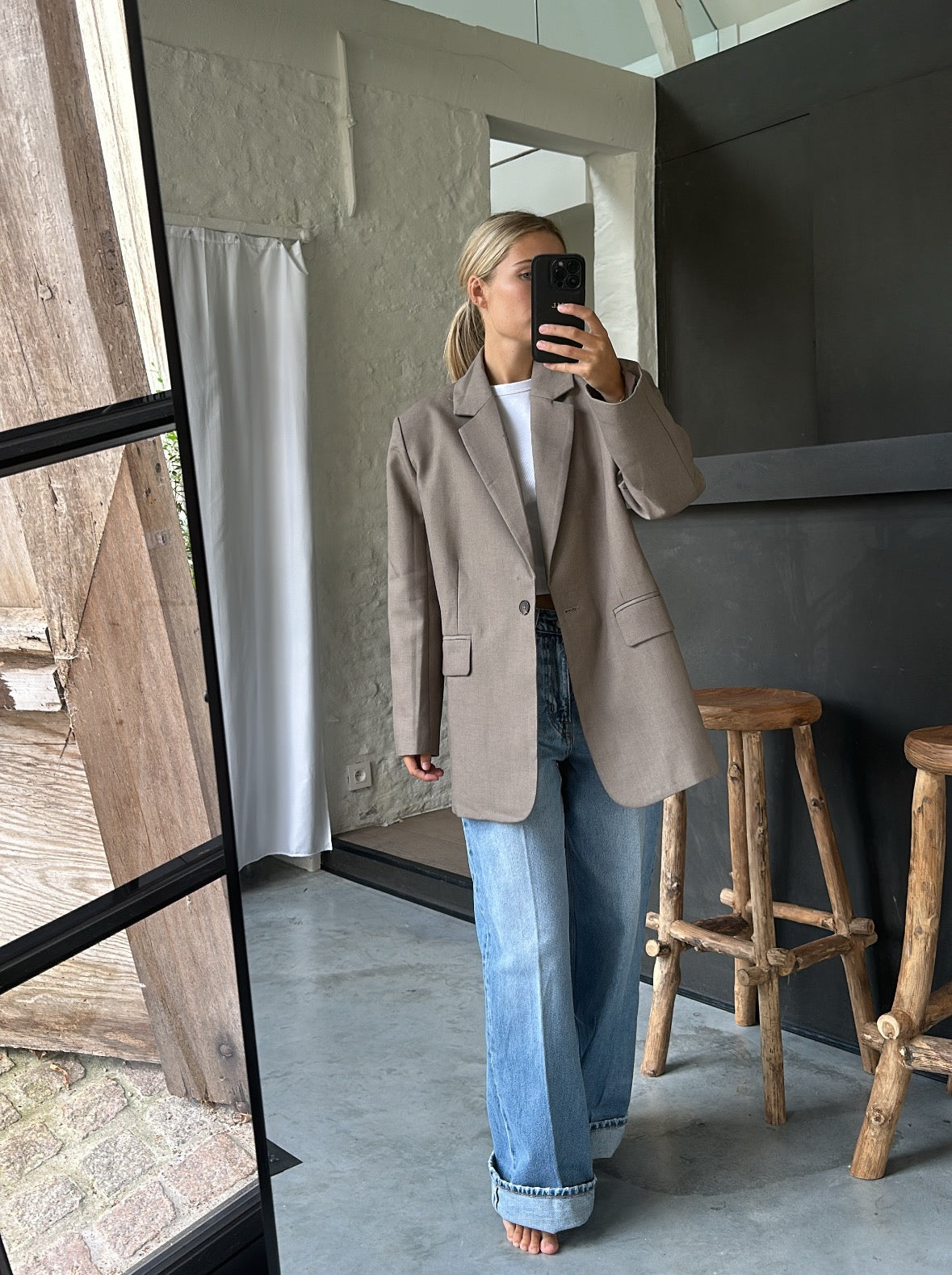 Oversized blazer - brown