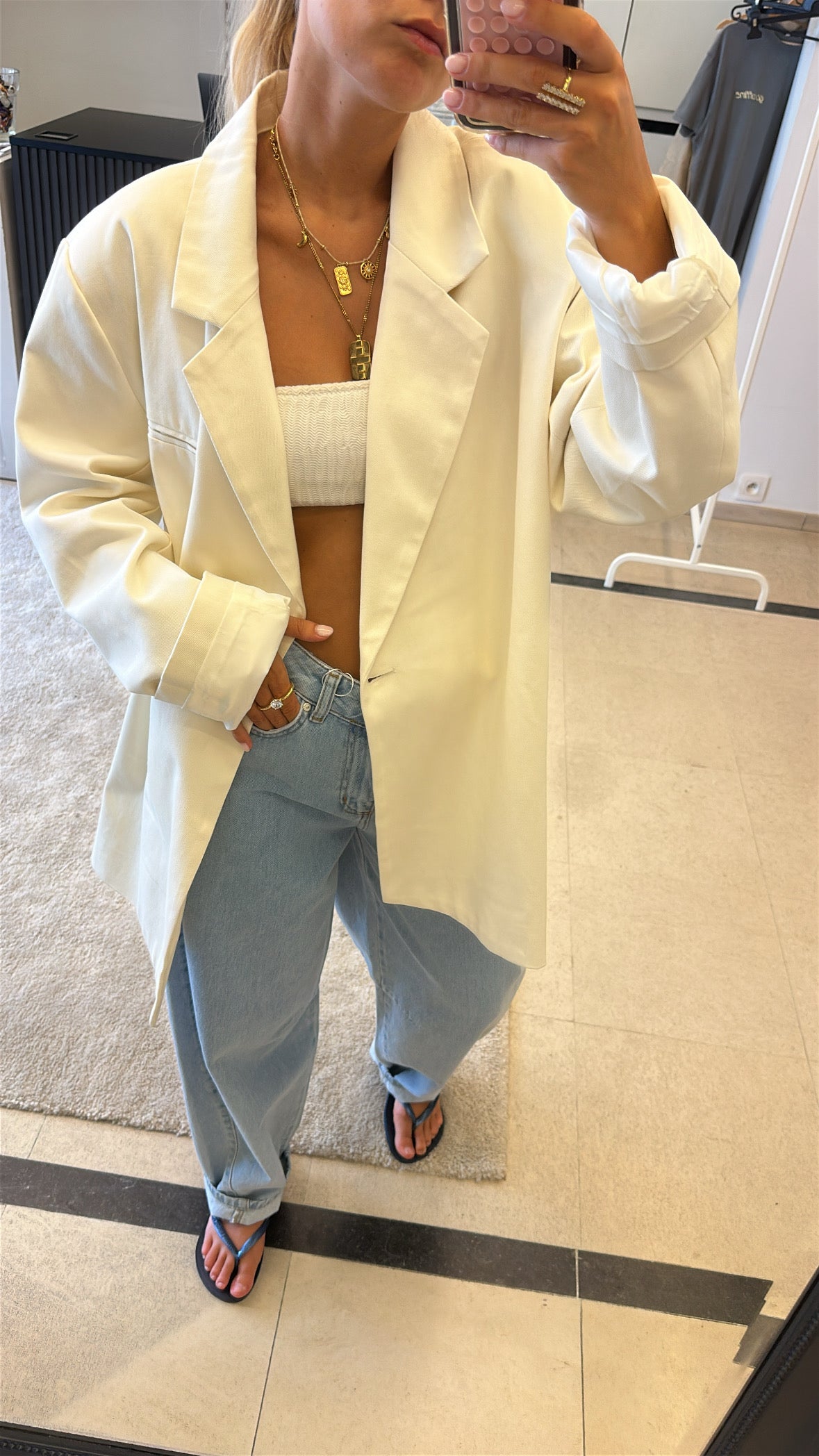 Oversized Mia blazer - Ecru