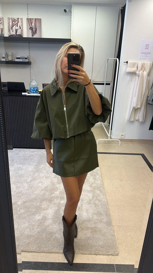 Short bomber jacket - kaki