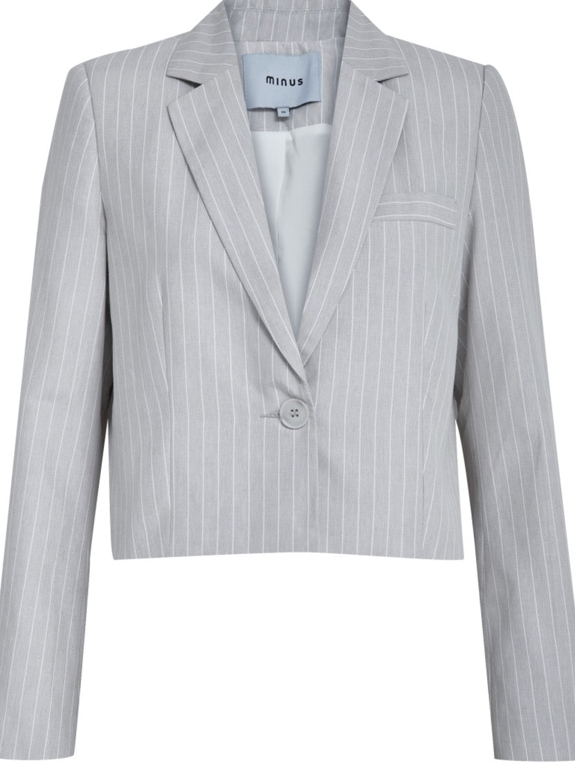 Striped blazer jacket - grey