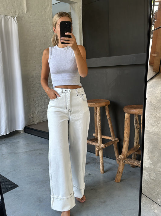 White denim jeans