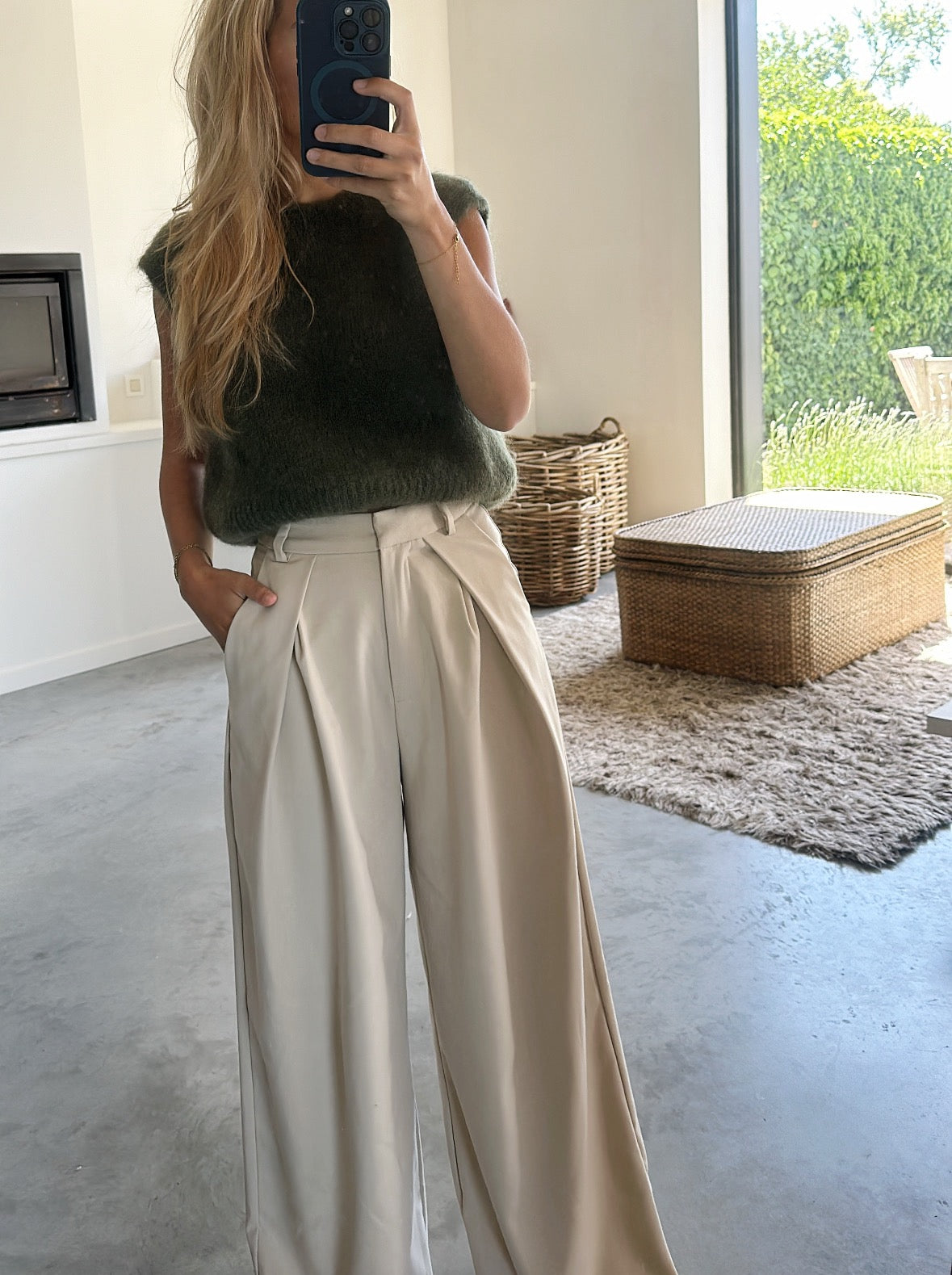 High waist pants - Beige