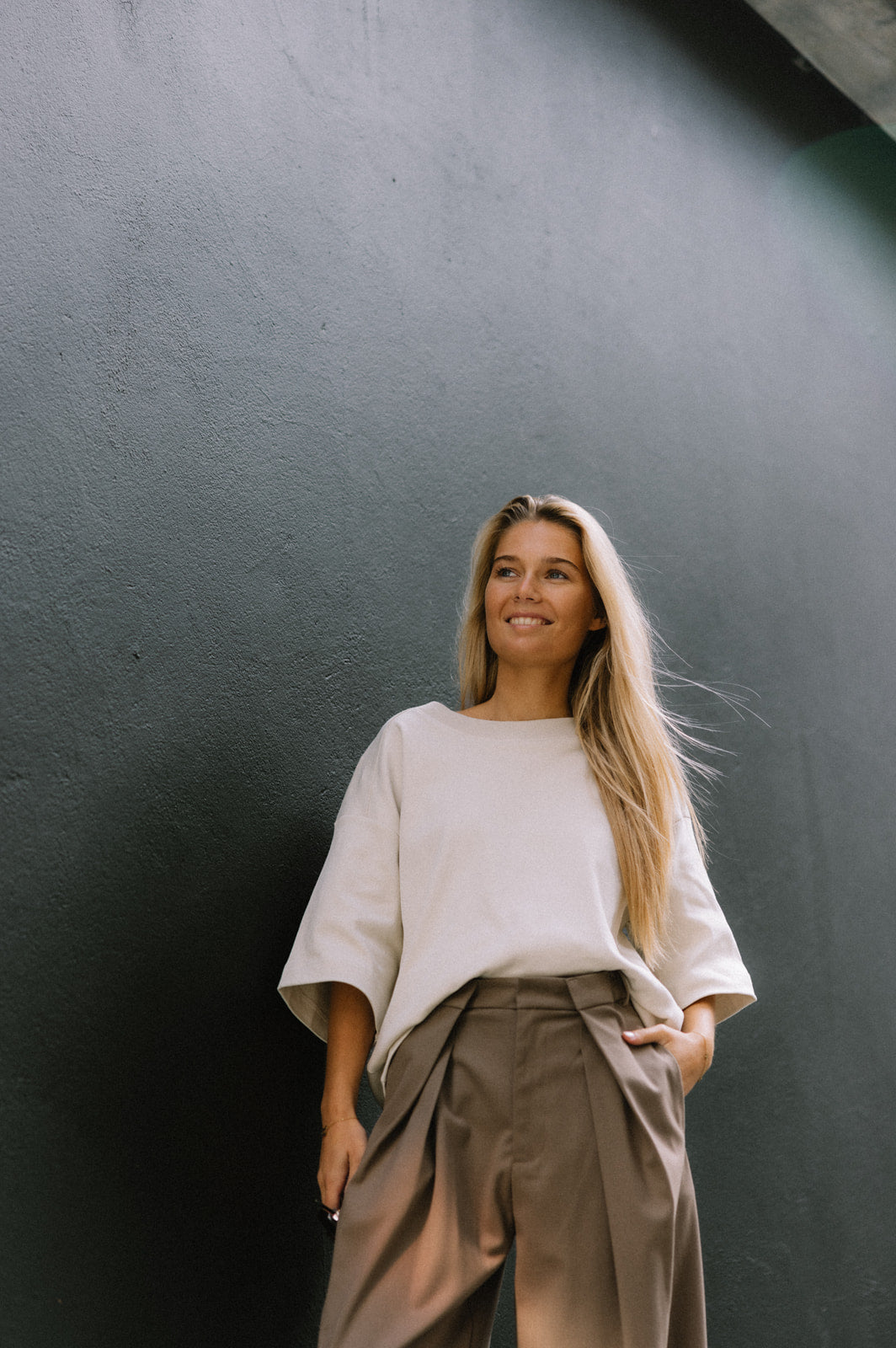 Oversized t-shirt - beige