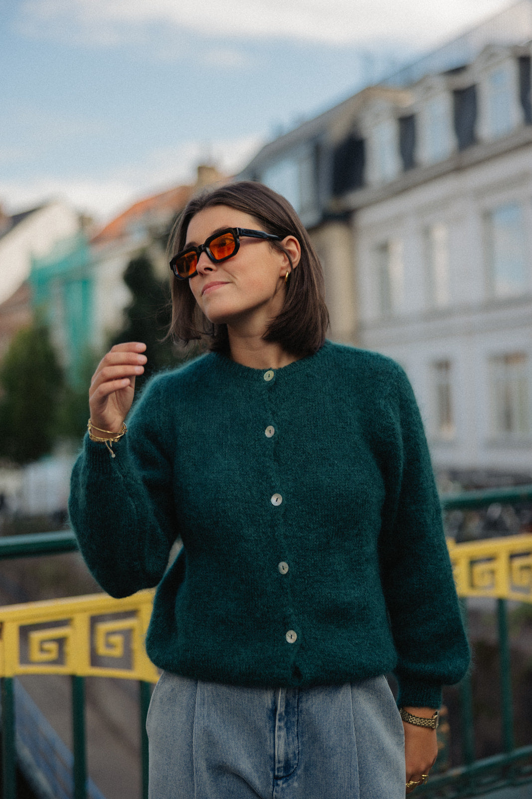 Mohair cardigan - dark green