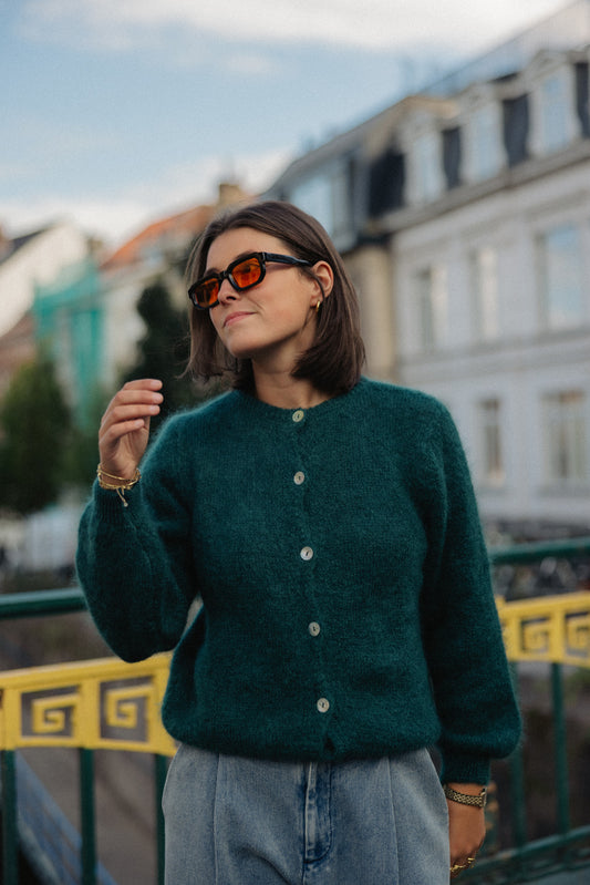 Mohair cardigan - dark green