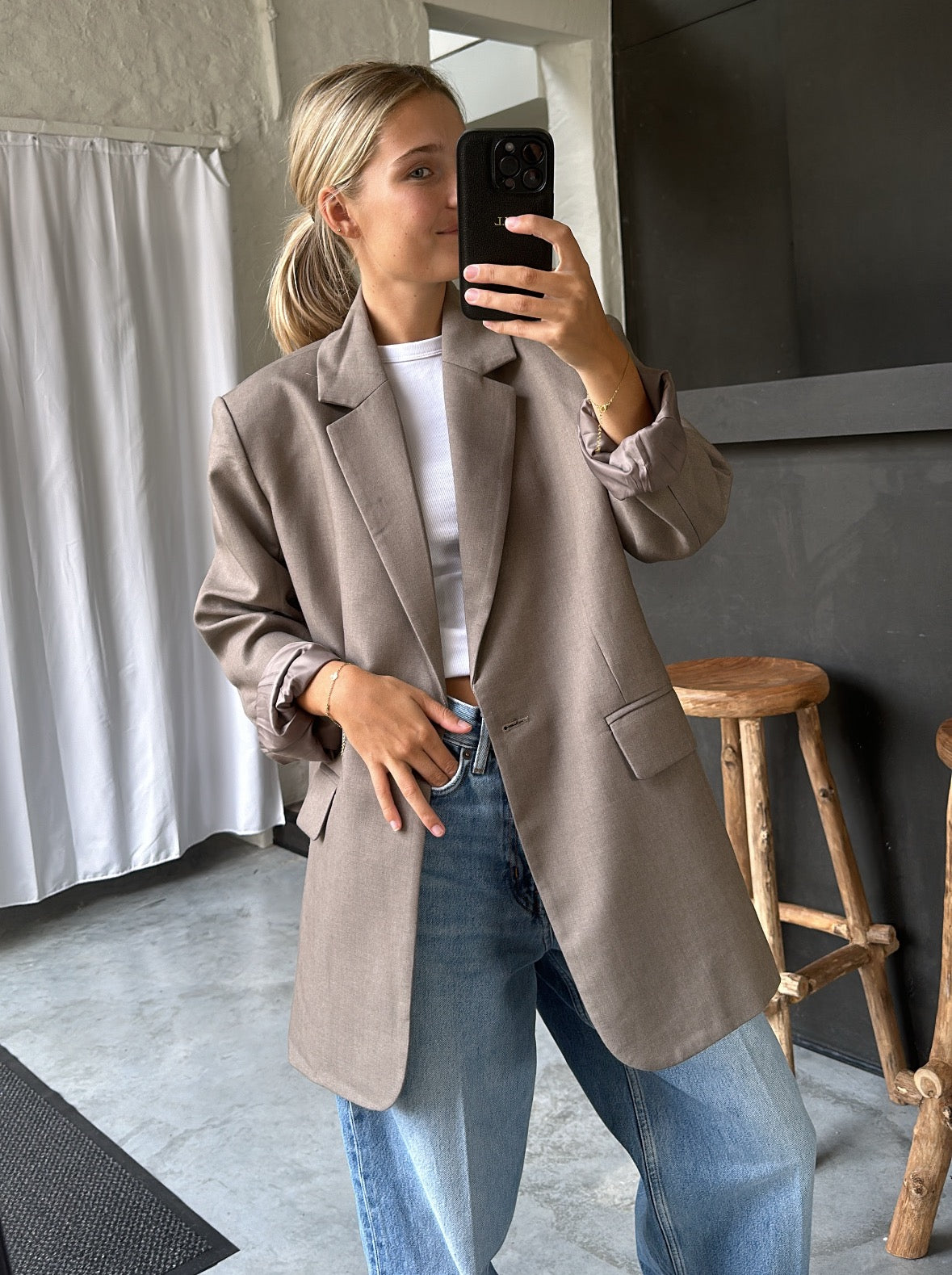 Oversized blazer - brown