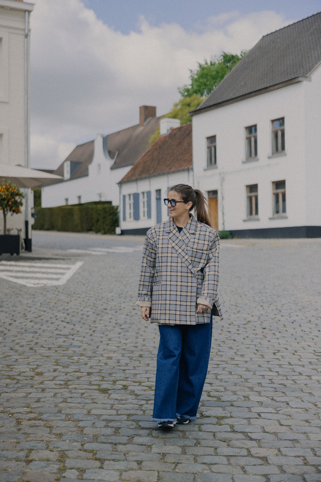 Manon blazer - blue/beige