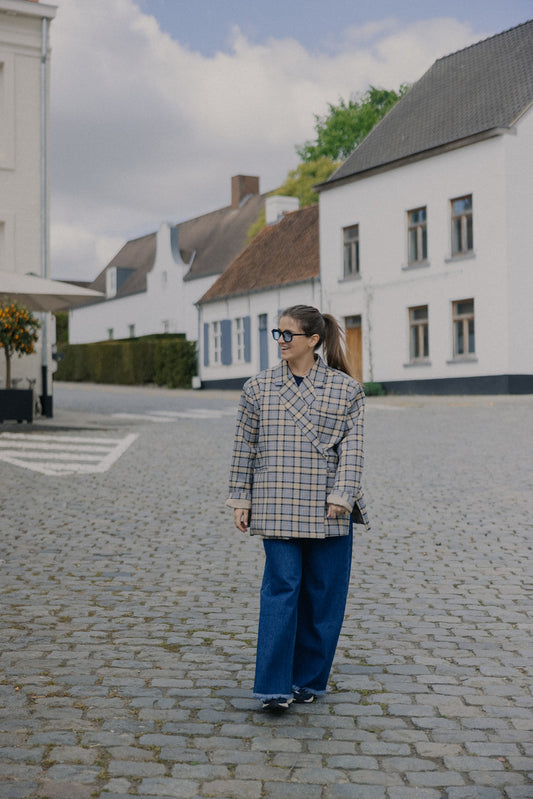 Manon blazer - blue/beige