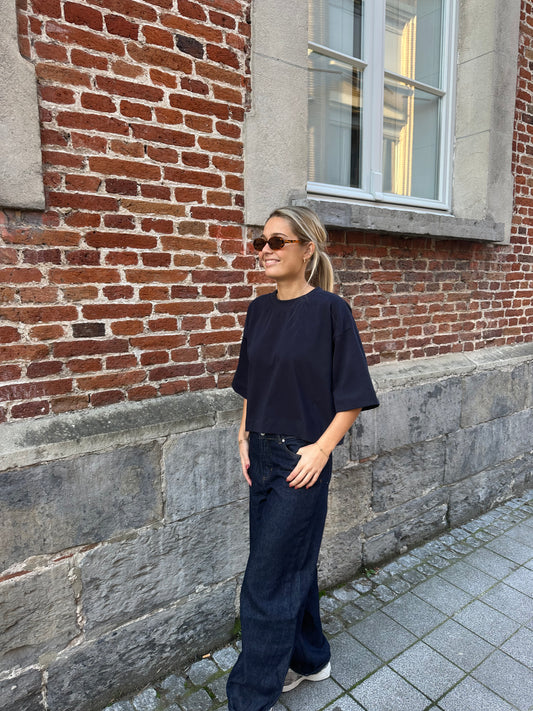 Cropped shirt - navy