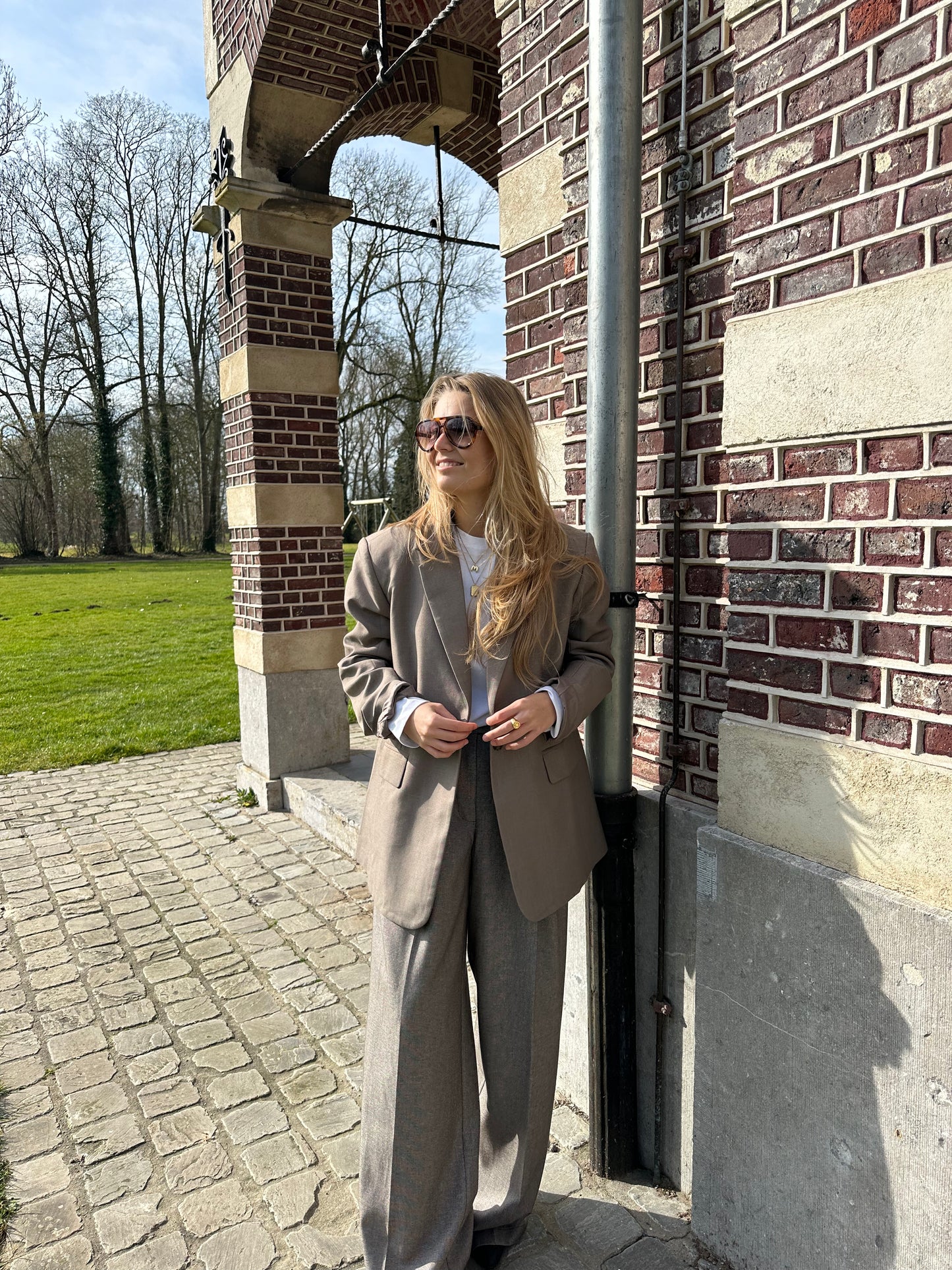 Oversized blazer - brown