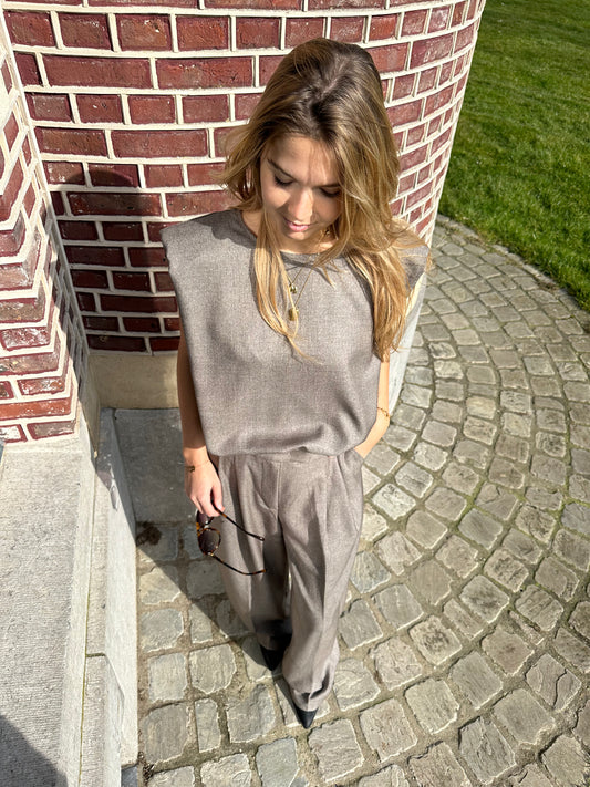 Draped top - brown