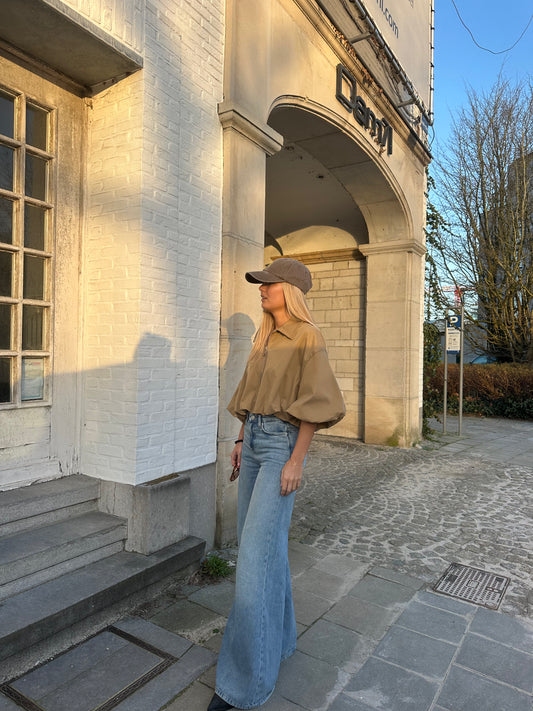 Short bomber jacket - Beige