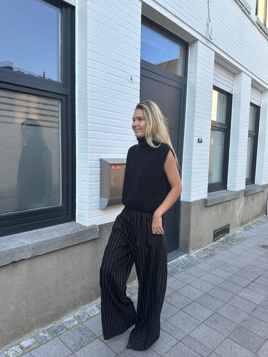 Striped pants - Black
