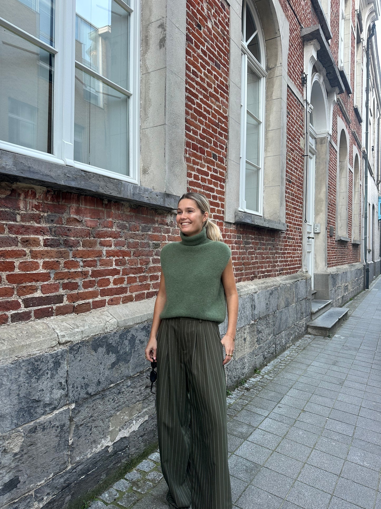 Striped pants - kaki