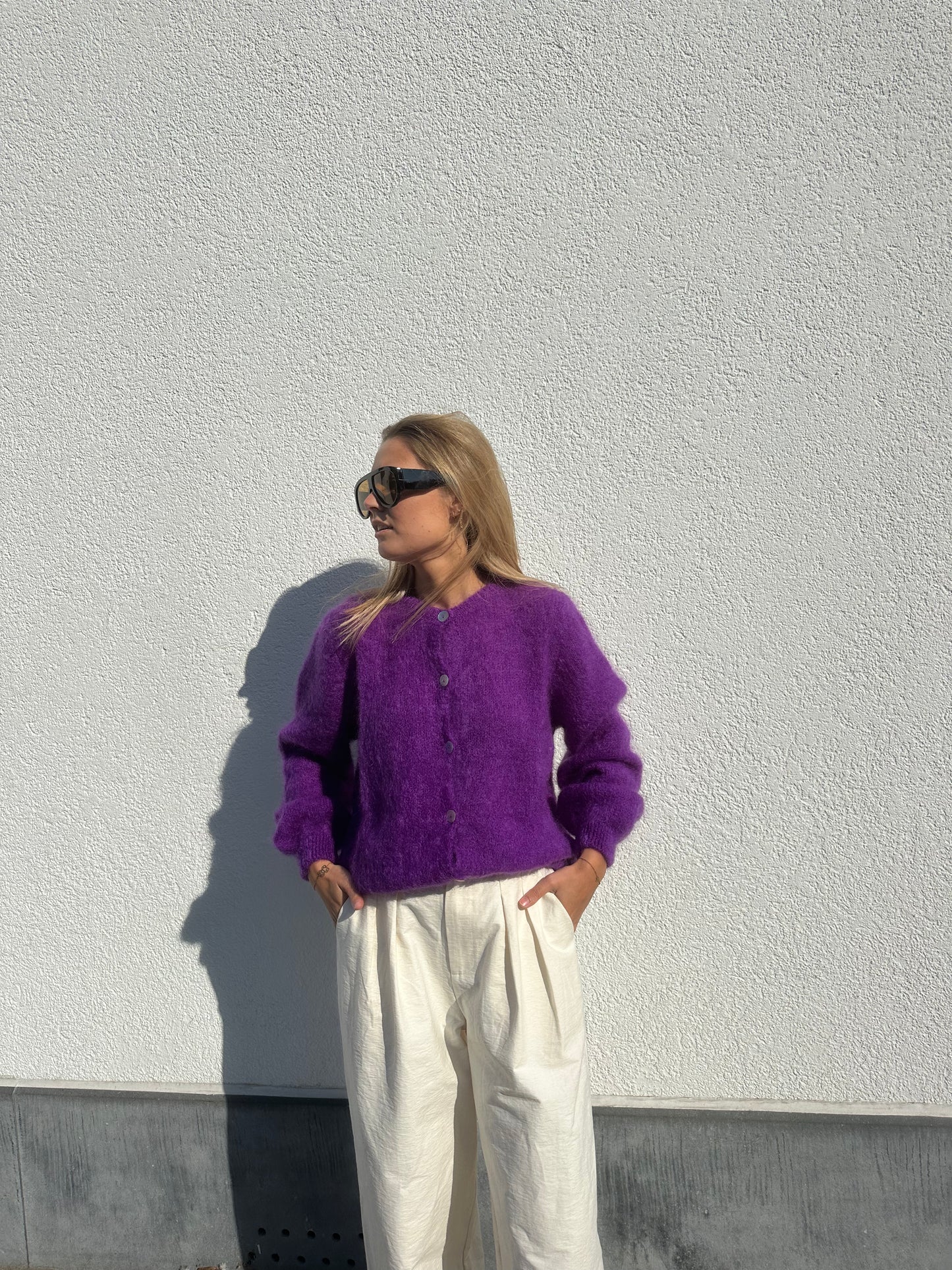 Mohair cardigan - purple