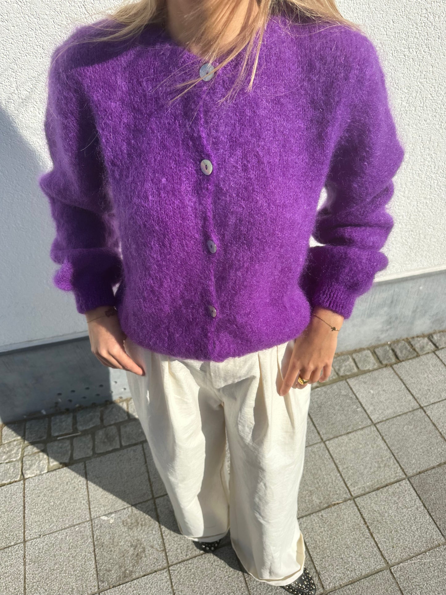 Mohair cardigan - purple