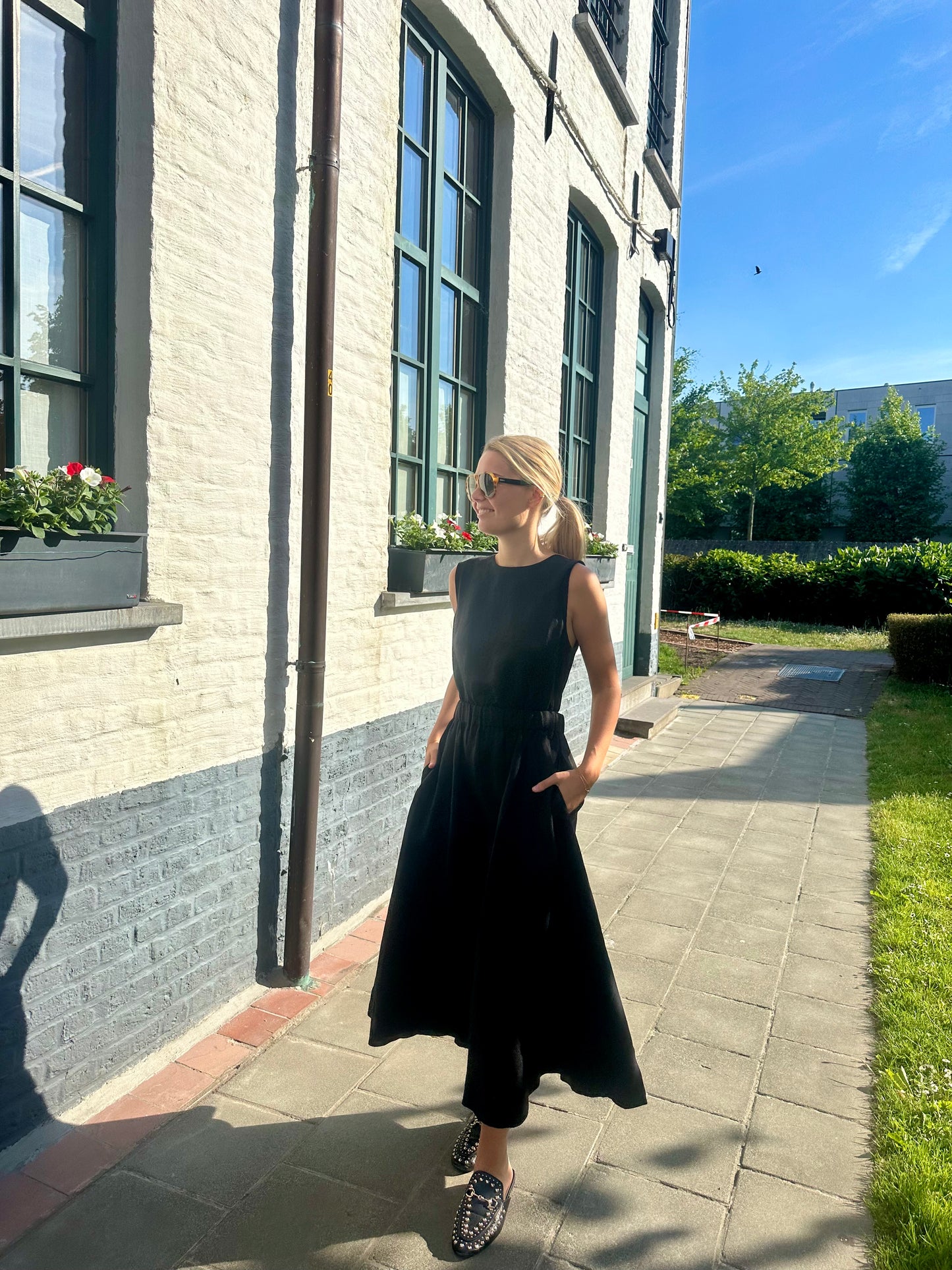 Open back dress - Black