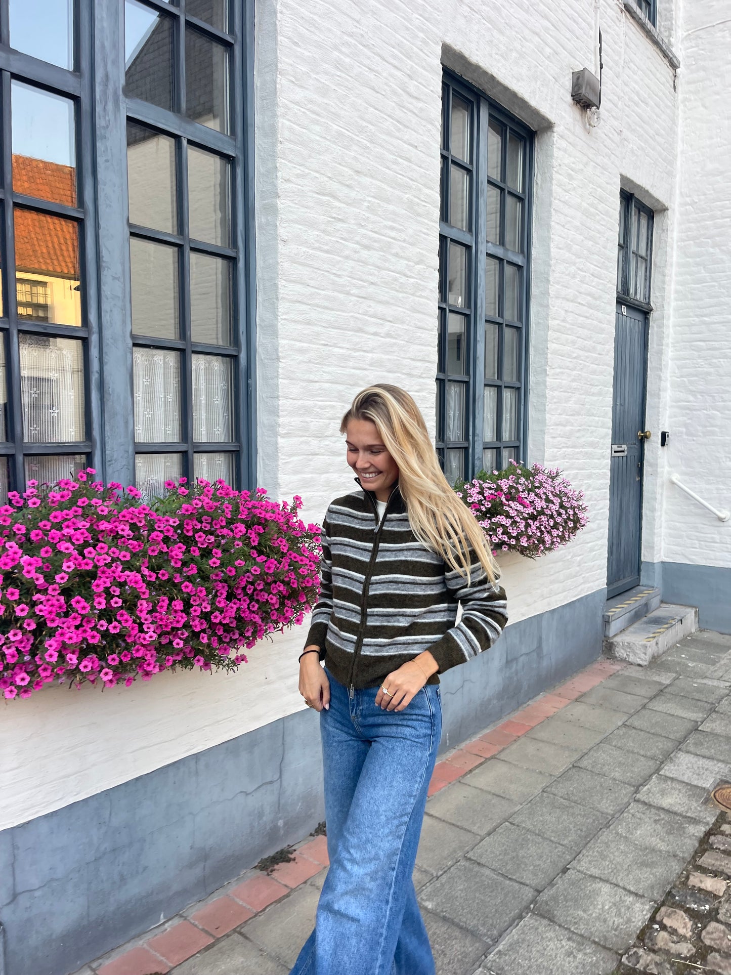 Olive stripe cardigan