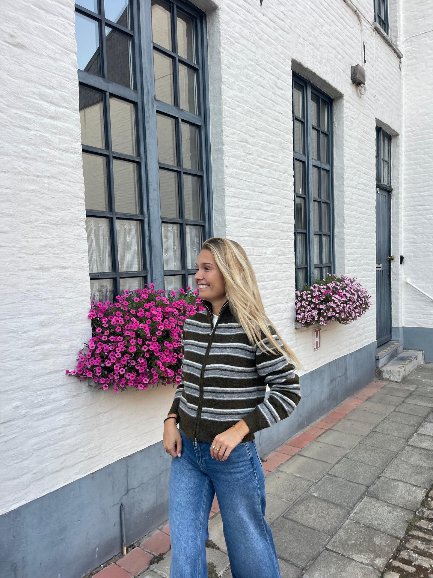Olive stripe cardigan