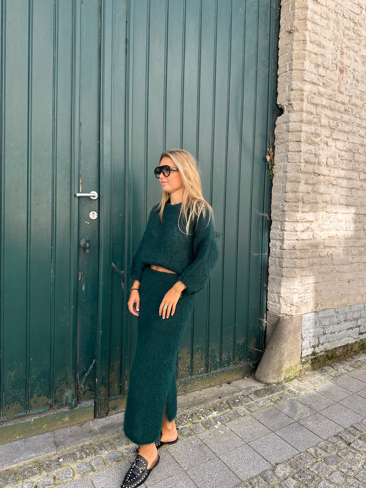 Mohair skirt green