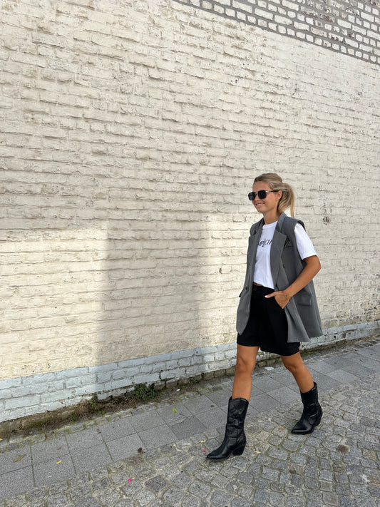 Sleeveless blazer grey