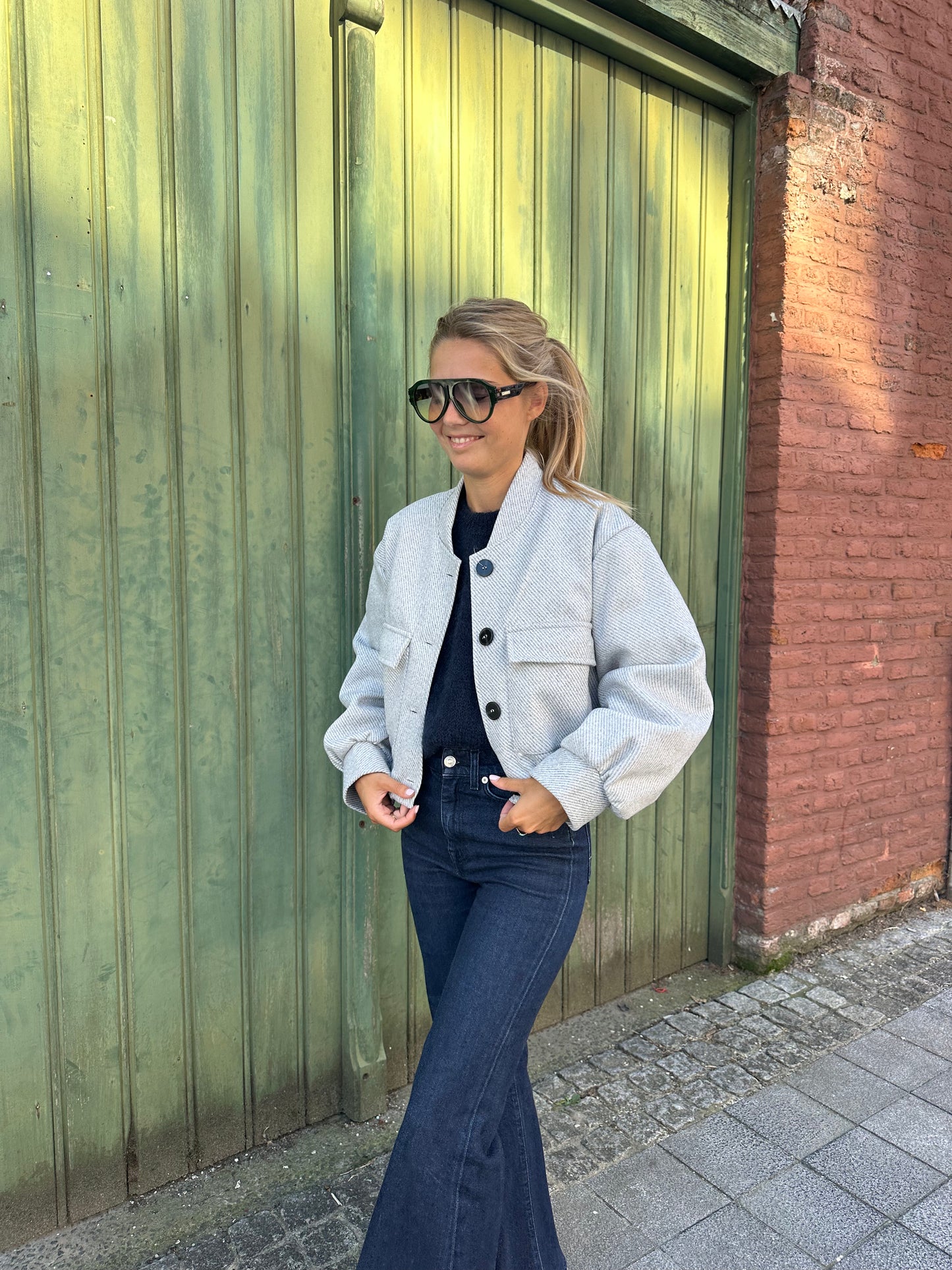 Grey bomber jacket