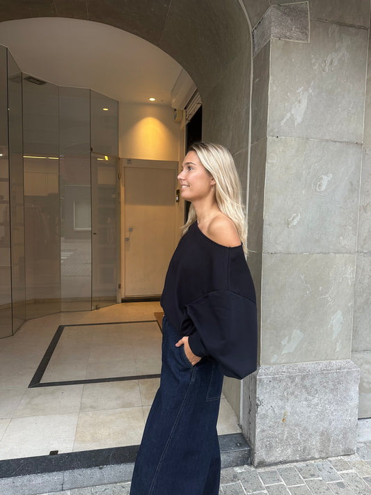 Off shoulder sweater - navy
