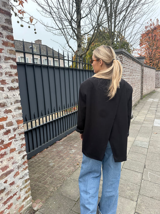 Oversized blazer with open back