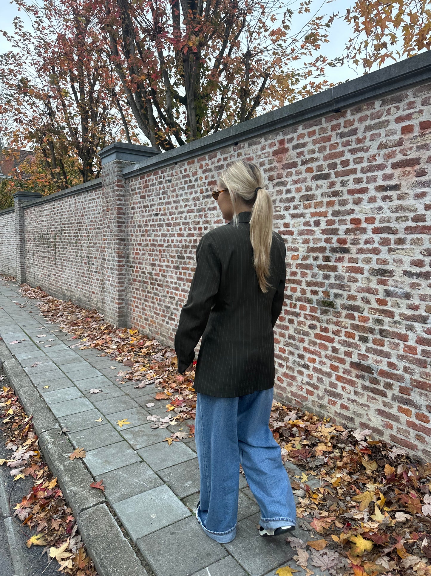 Striped blazer - khaki