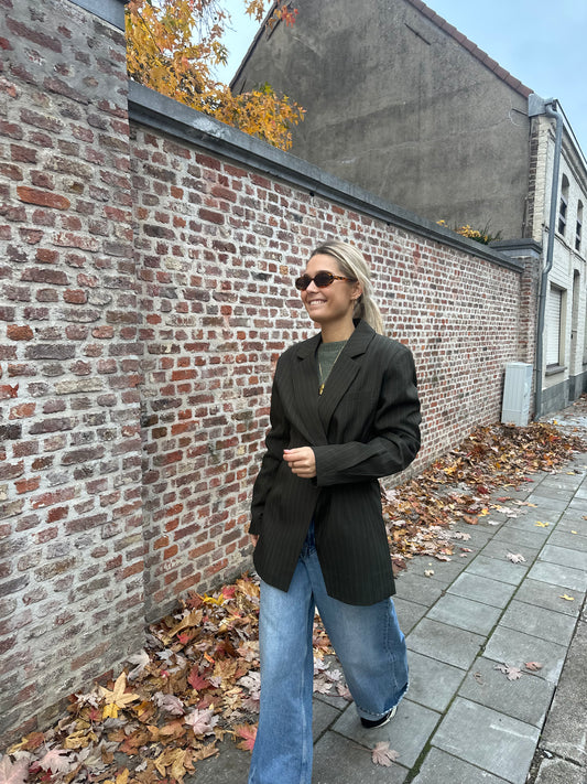 Striped blazer - khaki